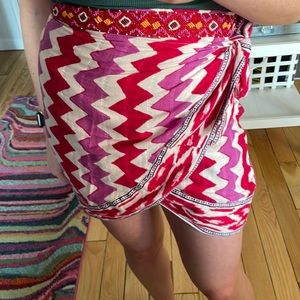 Zara printed mini skirt